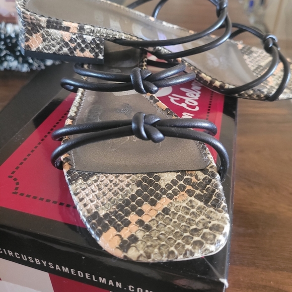 Circus by Sam Edelman Snake Print Heel Sandals Size 8 - Picture 4 of 9